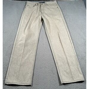 PJ Mark Denim Jeans Mens 34x32 Beige Straight Leg Regular Cotton Blend 5 Pockets